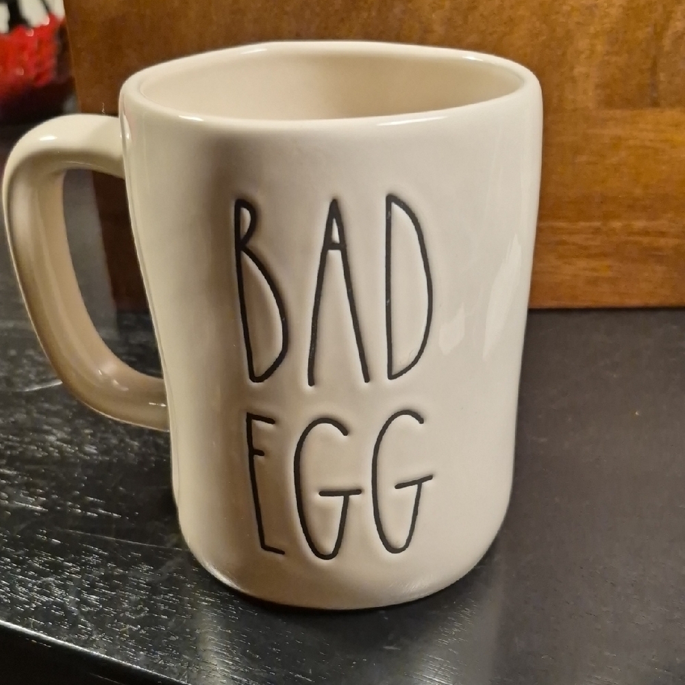 Rae Dunn Cream 'Bad Egg' Mug